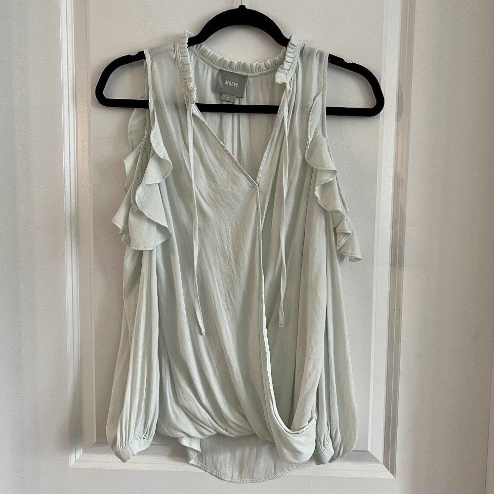 Maeve Anthropologie Long Sleeve Cold Shoulder Blouse Size XS